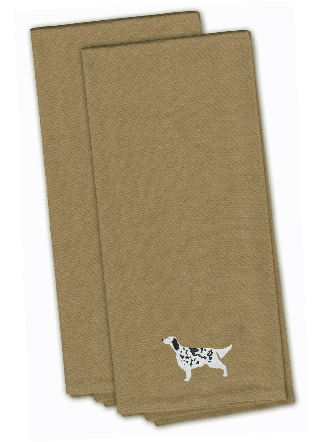 English Setter Tan Embroidered Kitchen Towel Set of 2 BB3381TNTWE by Caroline's Treasures