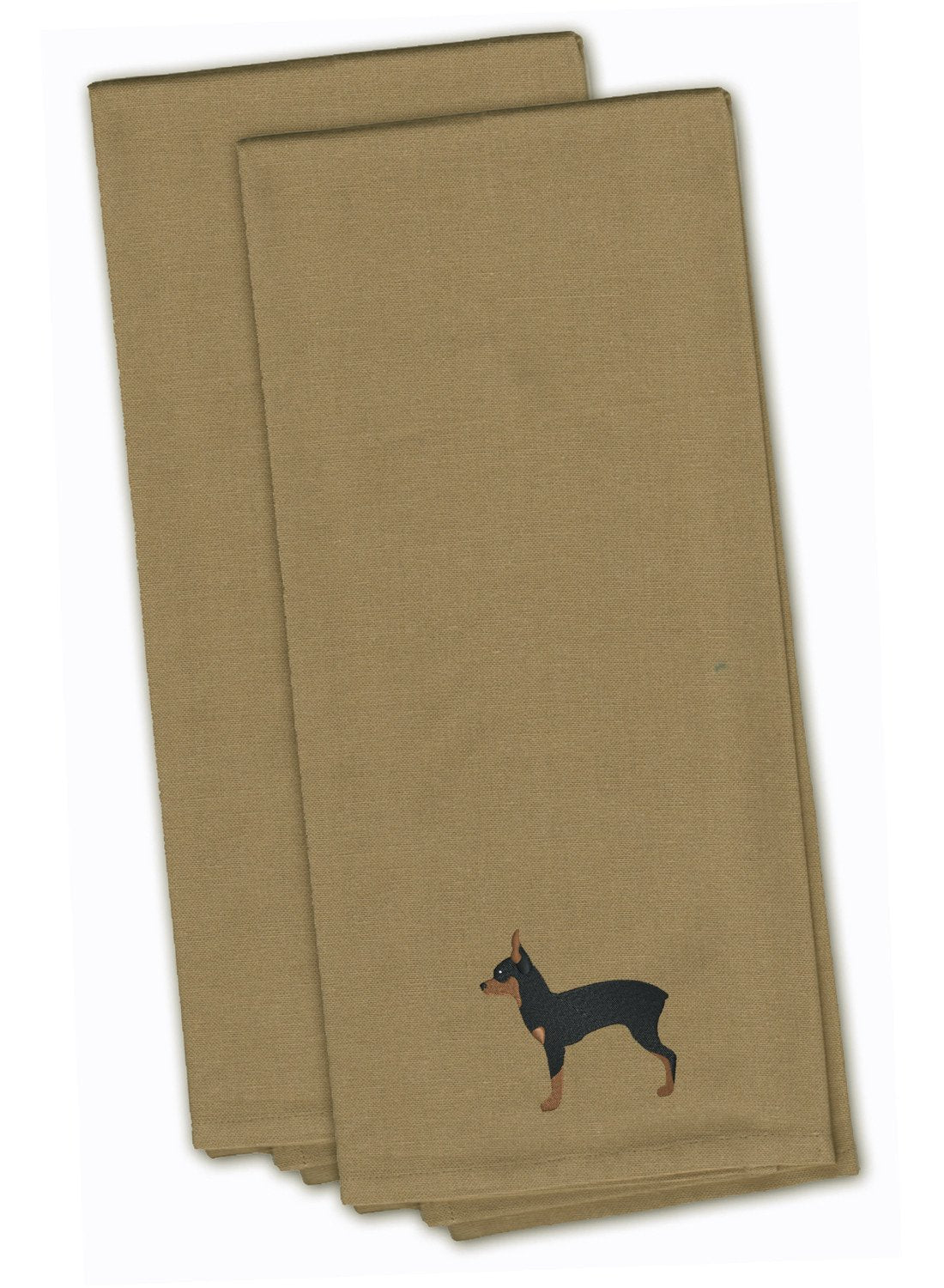 Toy Fox Terrier Tan Embroidered Kitchen Towel Set of 2 BB3387TNTWE by Caroline's Treasures