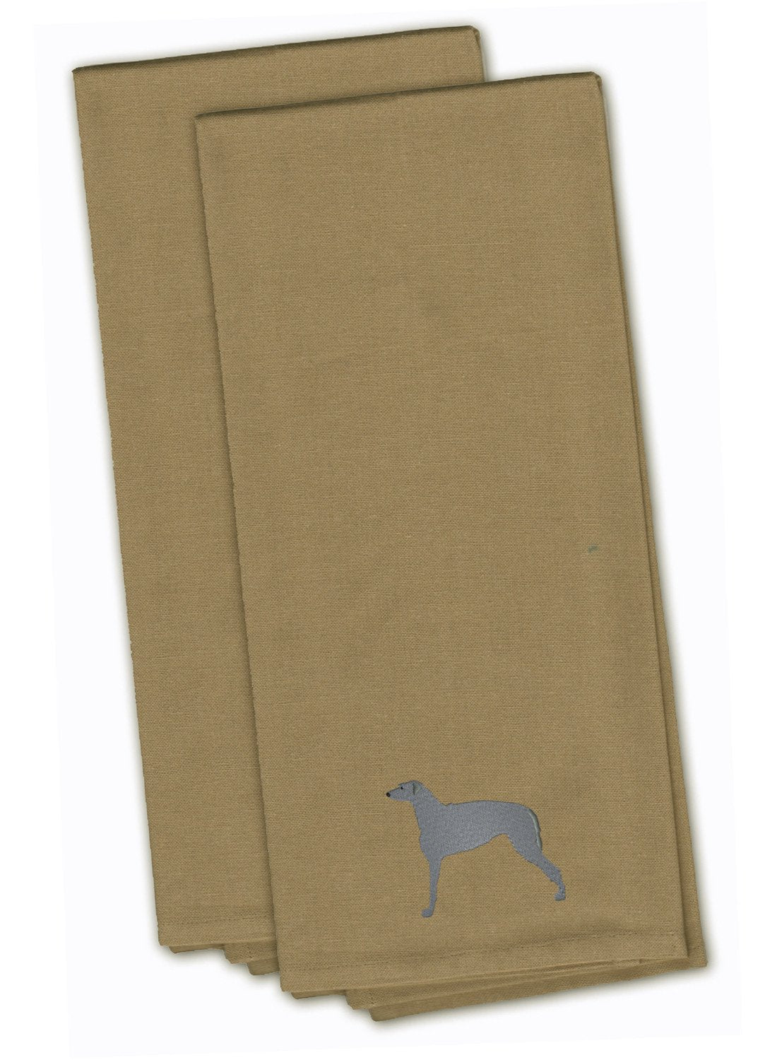 Scottish Deerhound Tan Embroidered Kitchen Towel Set of 2 BB3396TNTWE by Caroline's Treasures
