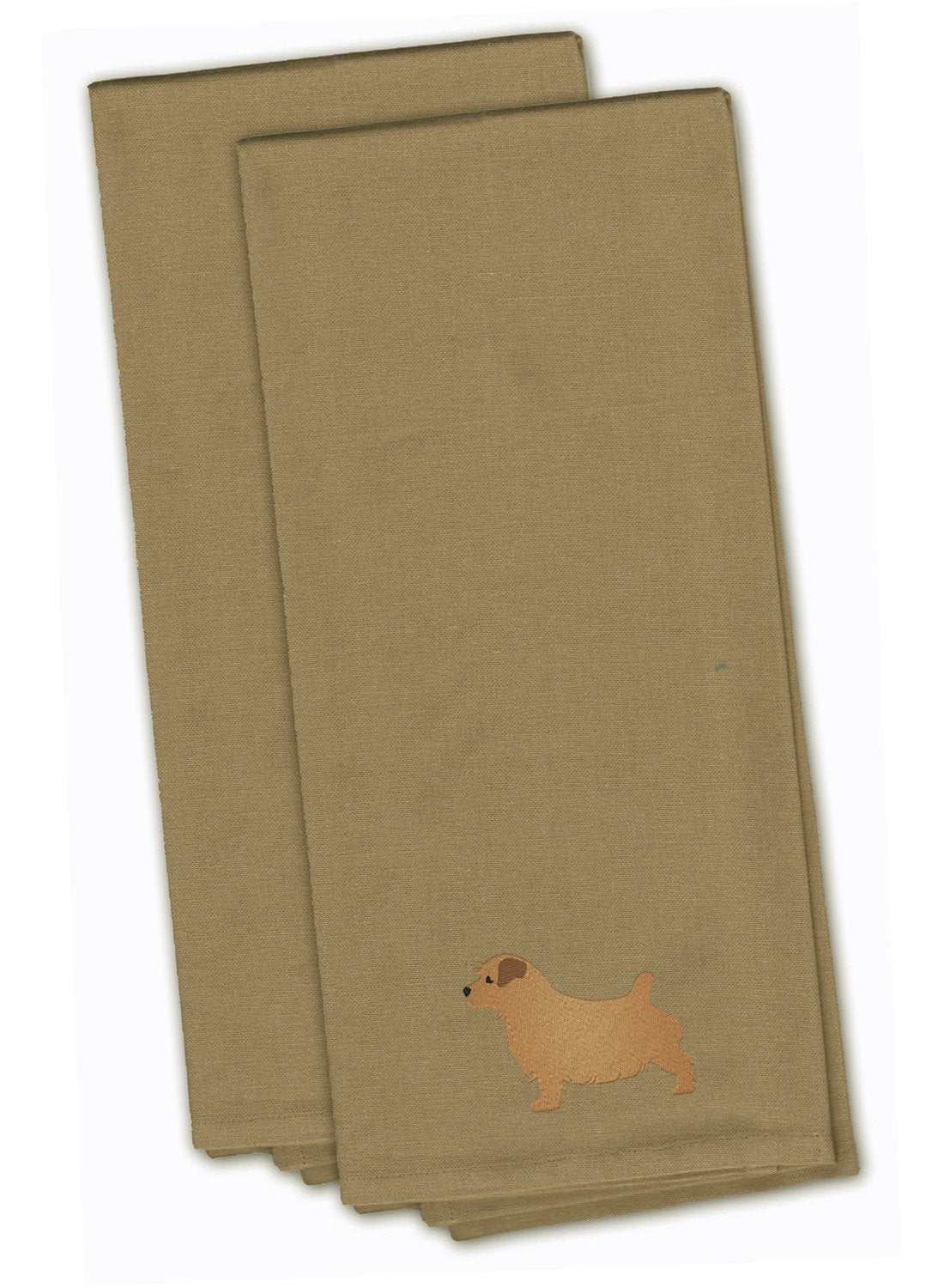 Norfolk Terrier Tan Embroidered Kitchen Towel Set of 2 BB3409TNTWE by Caroline's Treasures