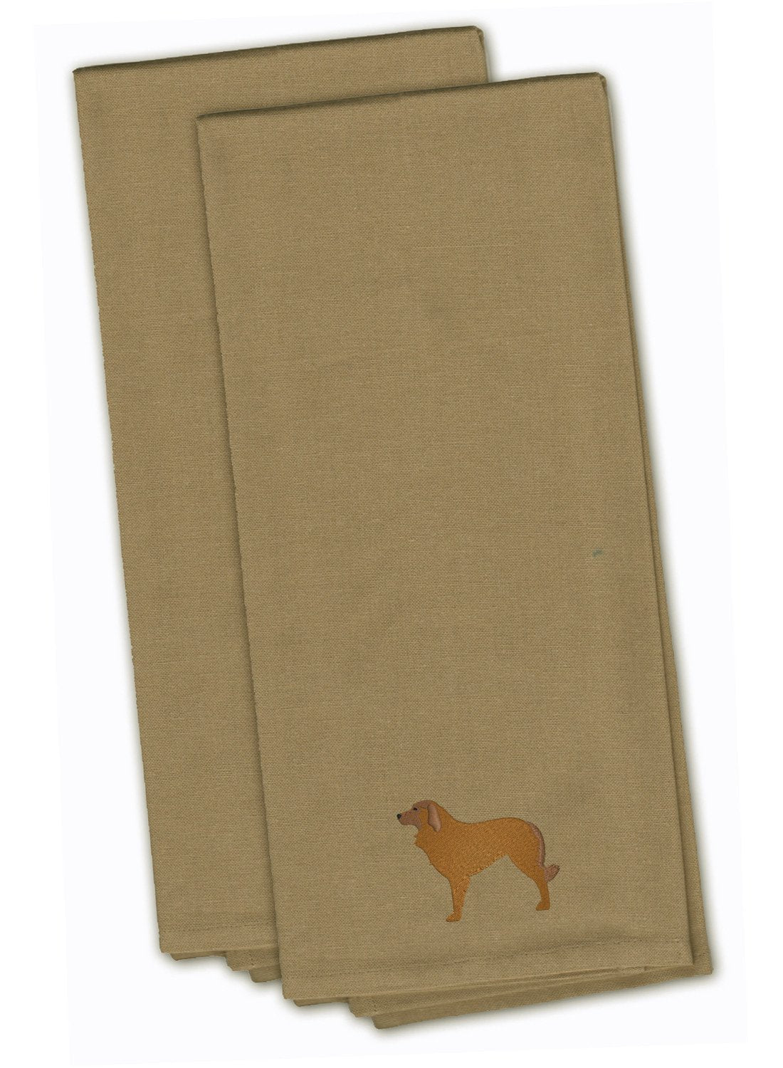 Portuguese Sheepdog Dog Tan Embroidered Kitchen Towel Set of 2 BB3431TNTWE by Caroline&#39;s Treasures