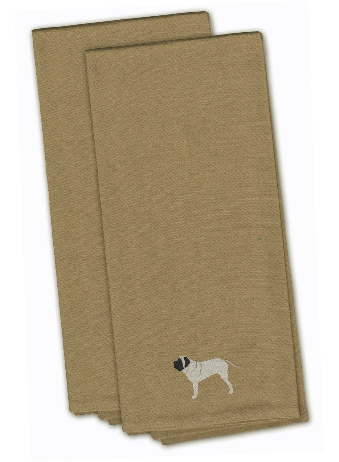 English Mastiff Tan Embroidered Kitchen Towel Set of 2 BB3456TNTWE by Caroline&#39;s Treasures
