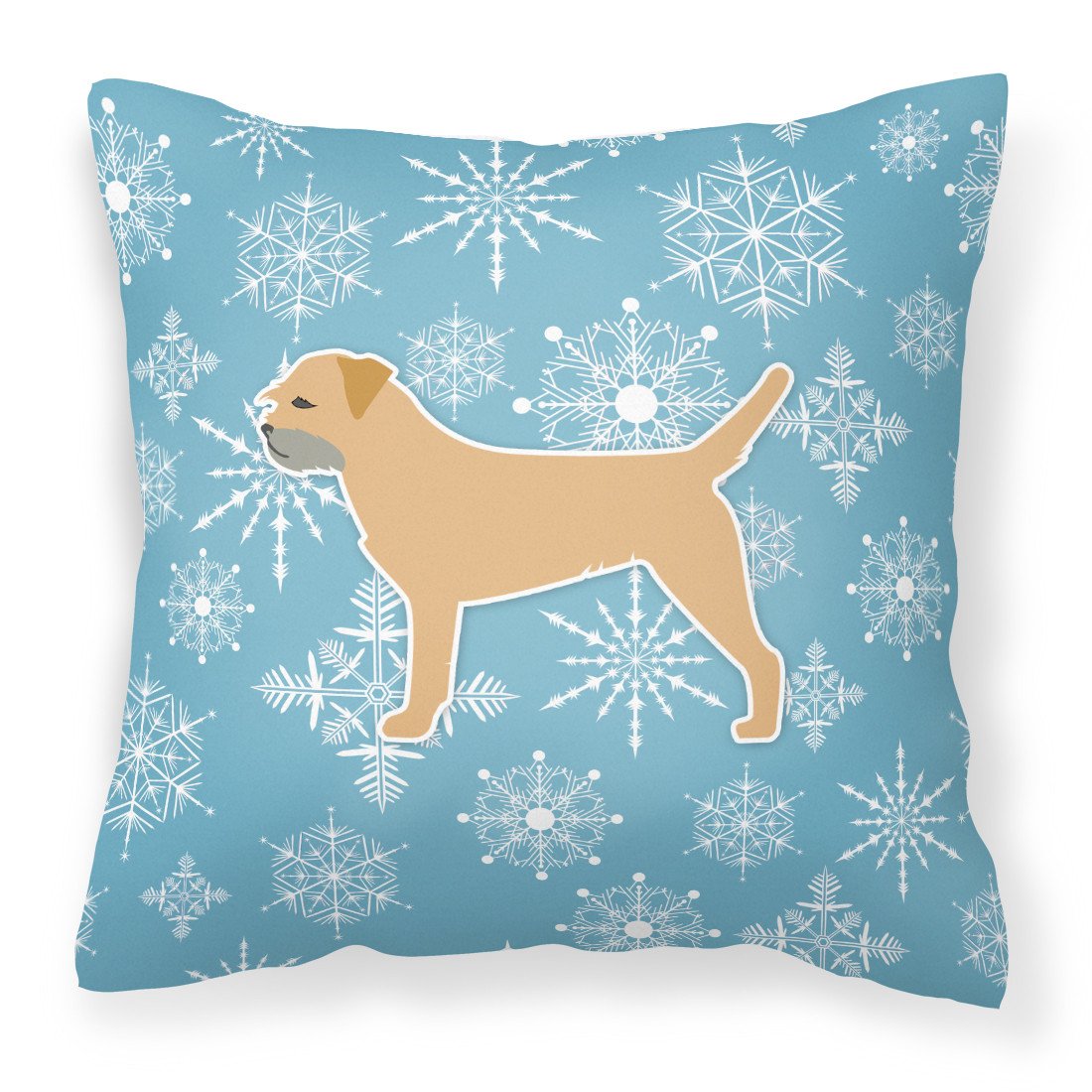 Winter Snowflake Border Terrier Fabric Decorative Pillow BB3489PW1818 by Caroline's Treasures