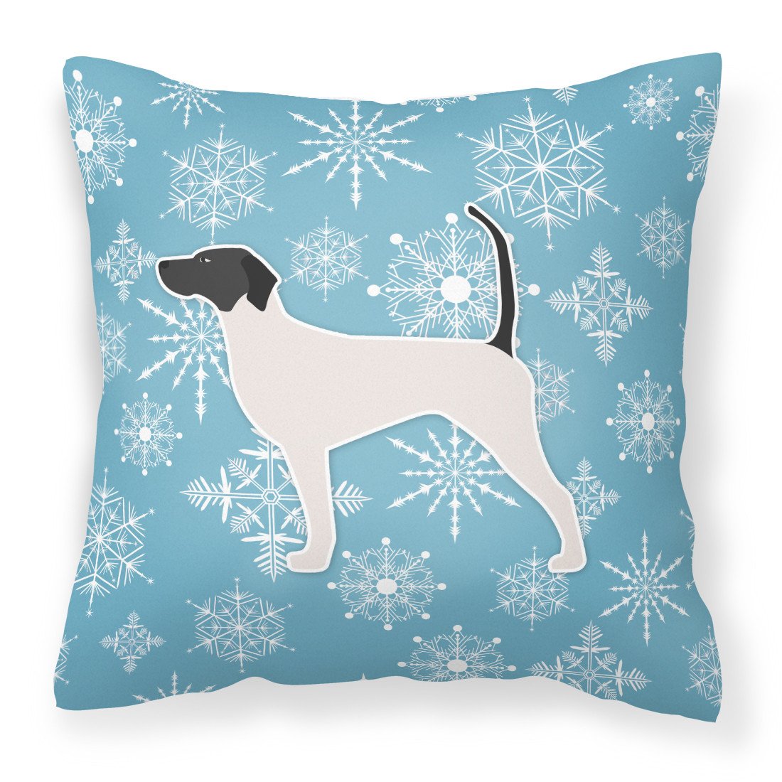 Winter Snowflake English Pointer Fabric Decorative Pillow BB3495PW1818 by Caroline's Treasures