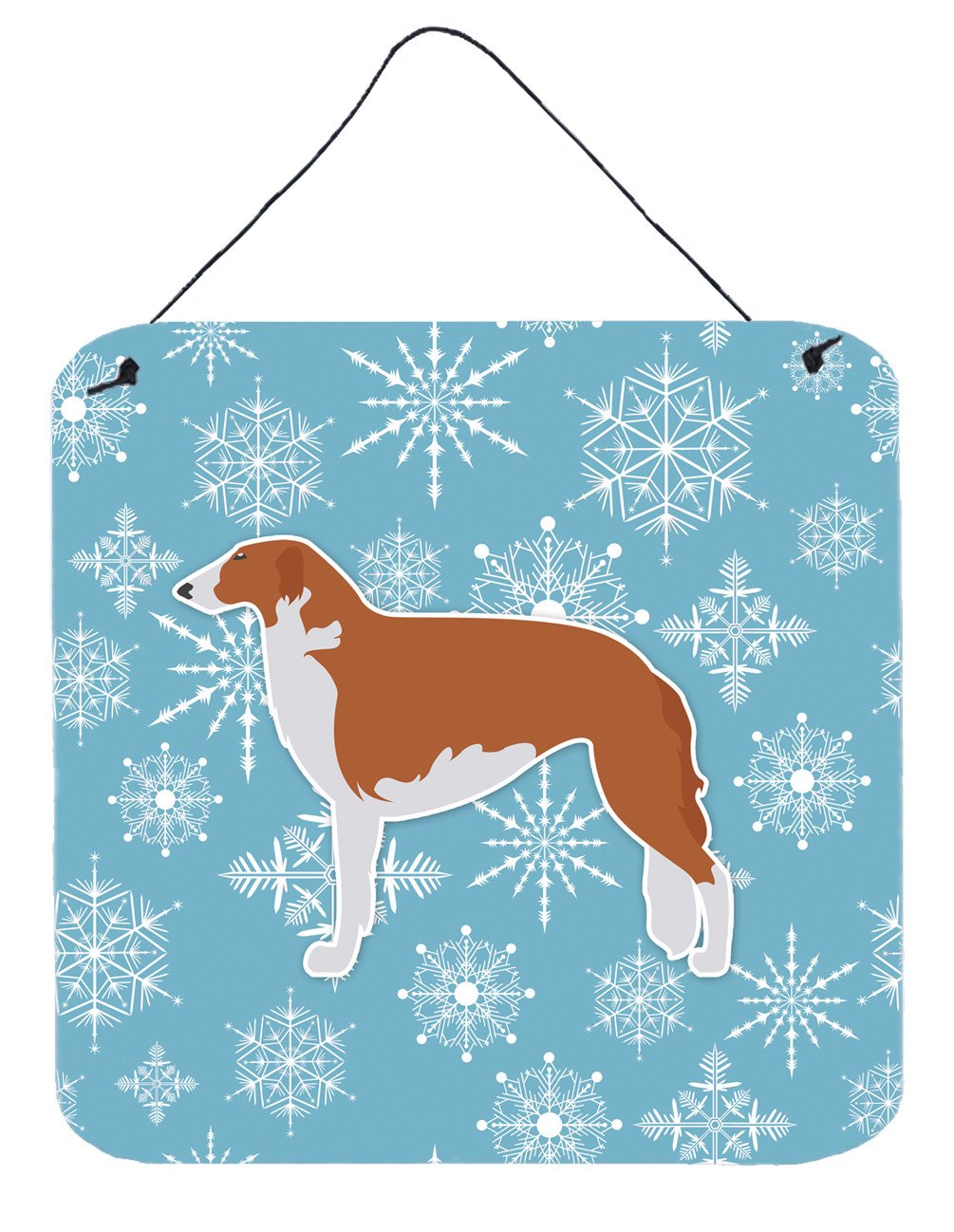 Winter Snowflake Borzoi Russian Greyhound Wall or Door Hanging Prints BB3499DS66 by Caroline's Treasures