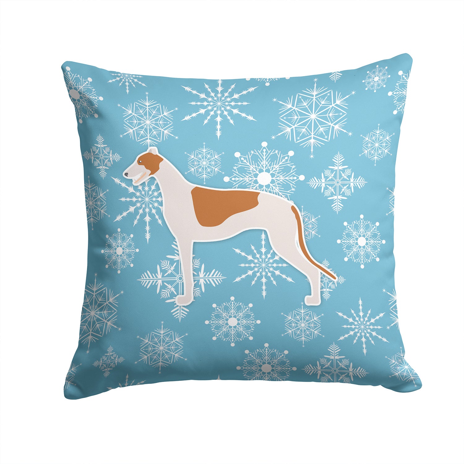 Winter Snowflake Greyhound Fabric Decorative Pillow BB3505PW1414 - the-store.com