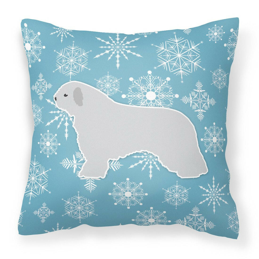 Winter Snowflake Spanish Water Dog Fabric Decorative Pillow BB3515PW1818 by Caroline's Treasures