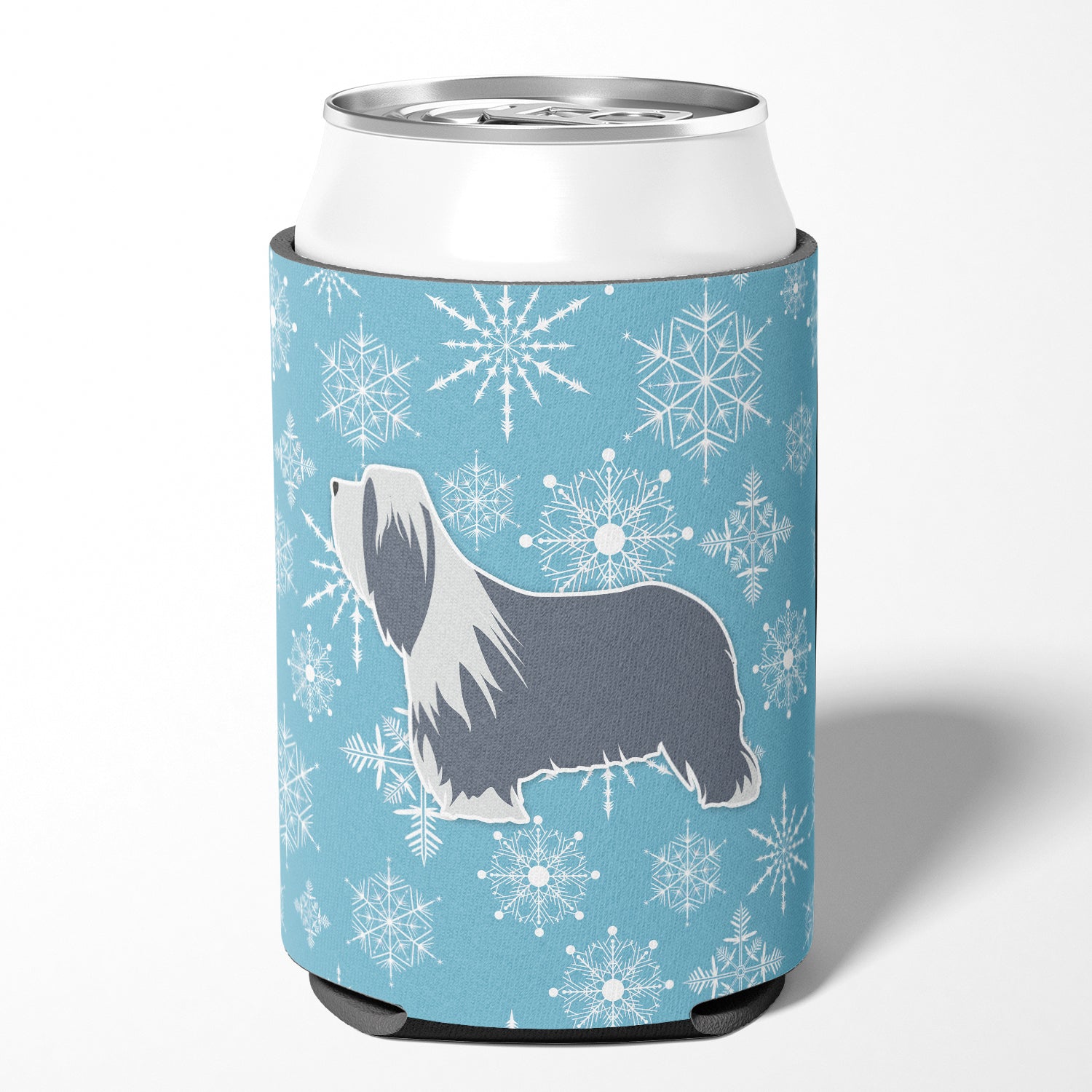 Winter Snowflake Bearded Collie Can or Bottle Hugger BB3517CC