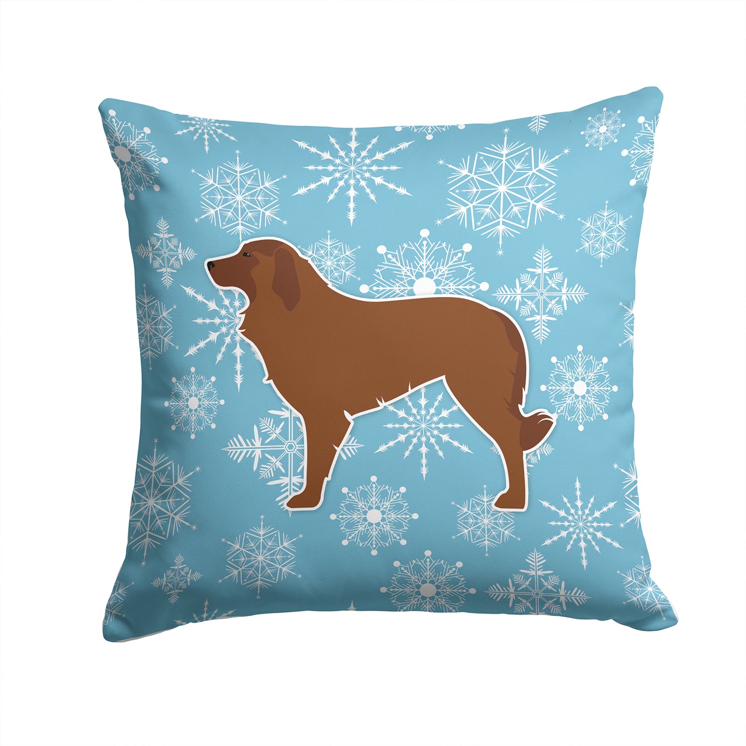Winter Snowflake Portuguese Sheepdog Dog Fabric Decorative Pillow BB3531PW1414 - the-store.com