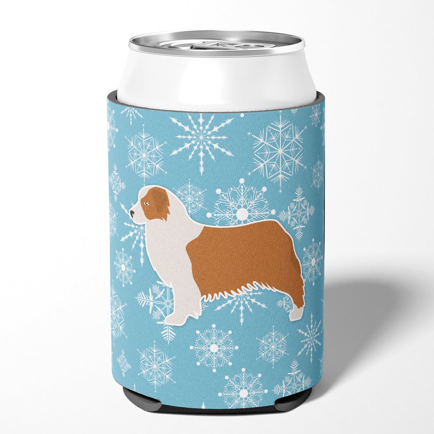 Winter Snowflake Australian Shepherd Dog Can or Bottle Hugger BB3533CC