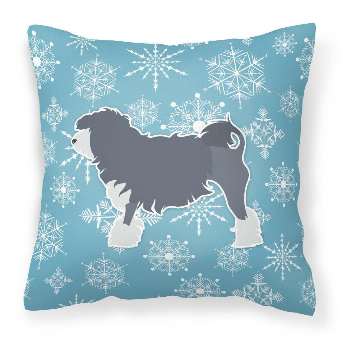 Winter Snowflake Lowchen Fabric Decorative Pillow BB3535PW1818 by Caroline's Treasures