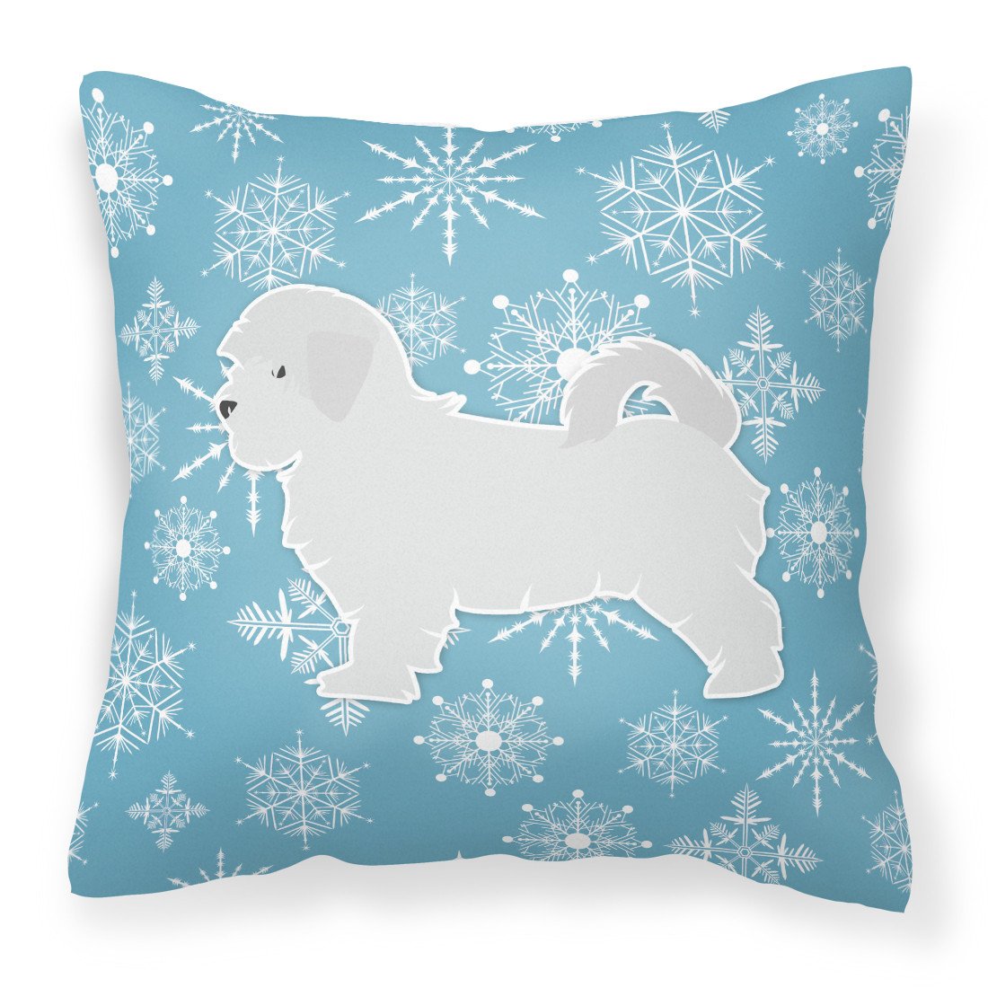 Winter Snowflake Maltese Fabric Decorative Pillow BB3536PW1818 by Caroline's Treasures