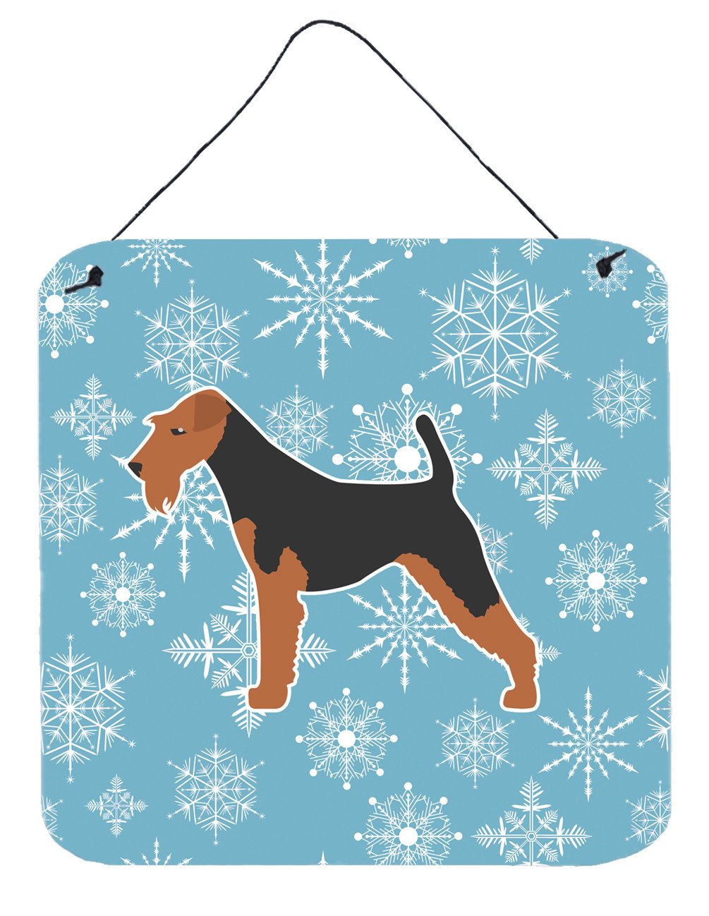 Winter Snowflake Airedale Terrier Wall or Door Hanging Prints BB3557DS66 by Caroline's Treasures