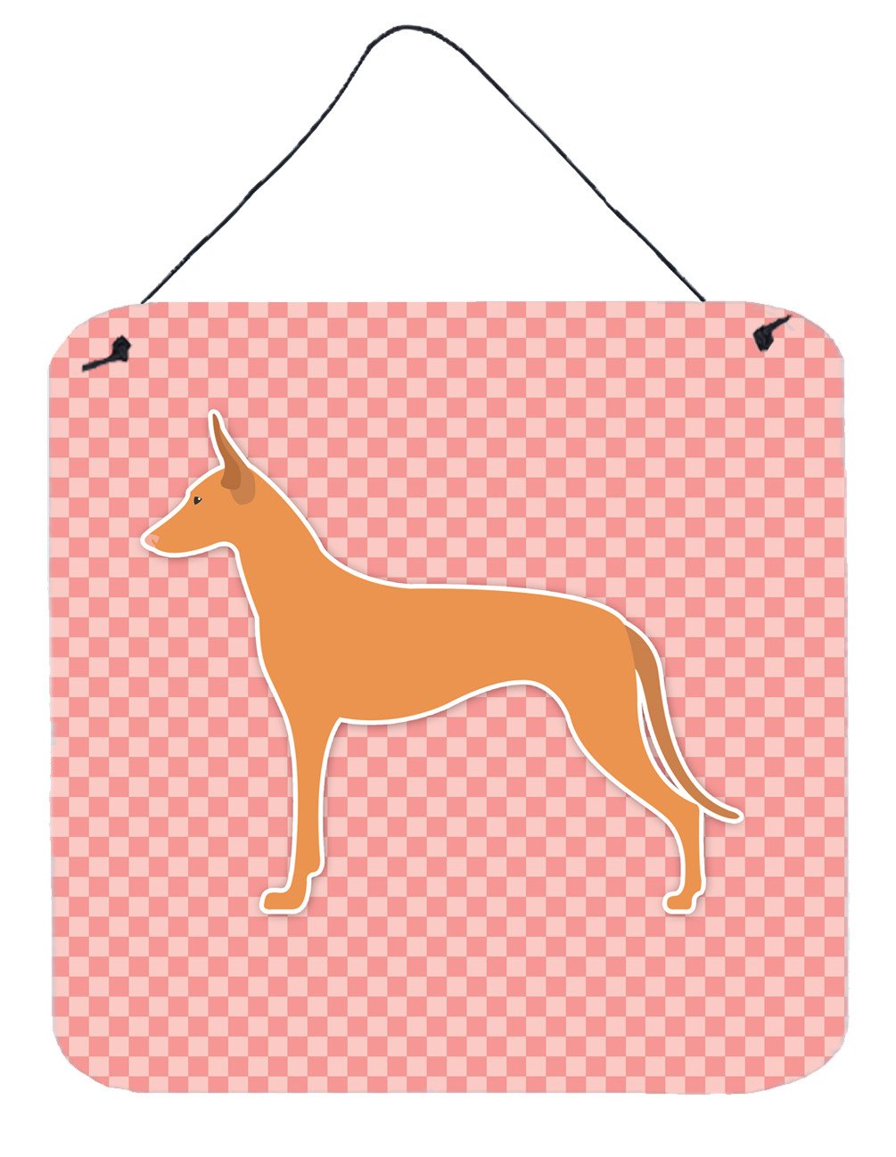 Pharaoh Hound Checkerboard Pink Wall or Door Hanging Prints BB3588DS66 by Caroline's Treasures