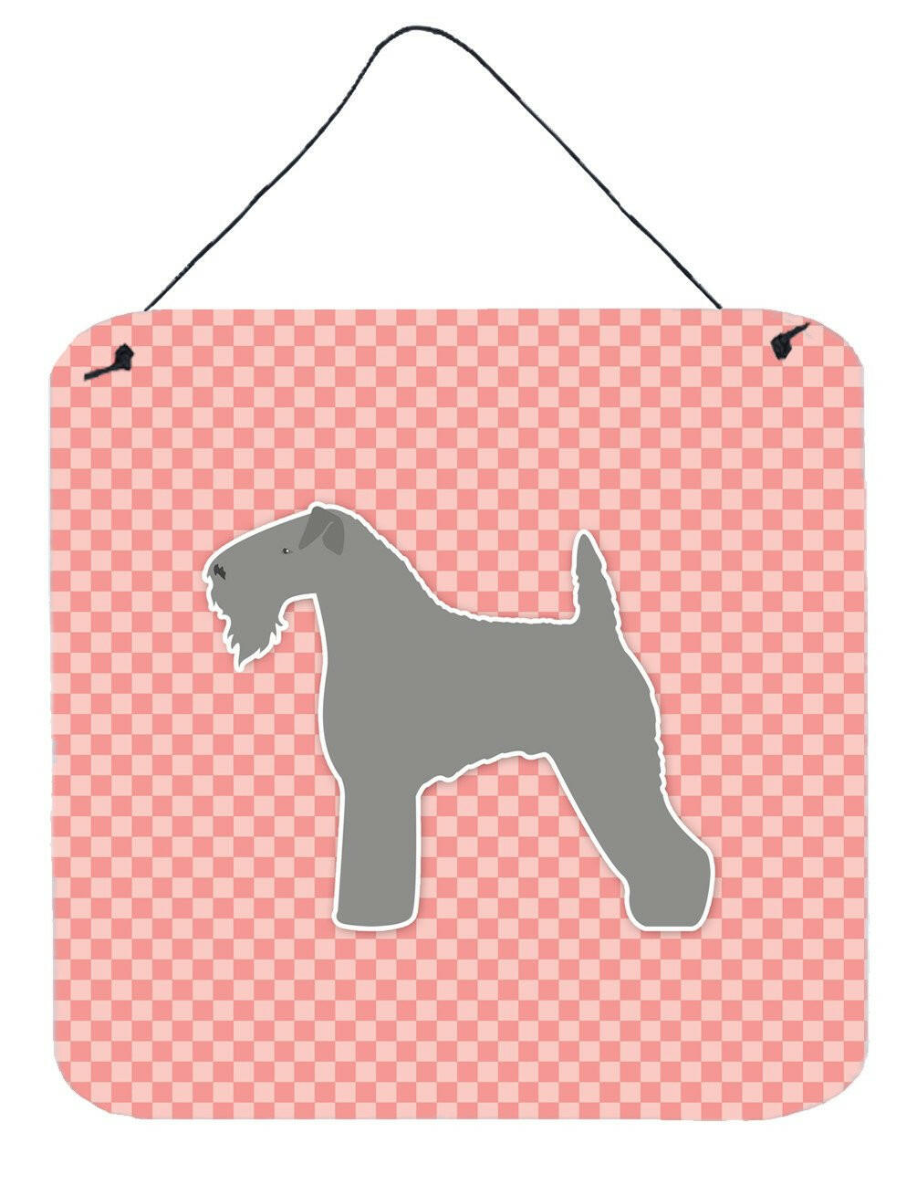 Kerry Blue Terrier Checkerboard Pink Wall or Door Hanging Prints BB3592DS66 by Caroline's Treasures