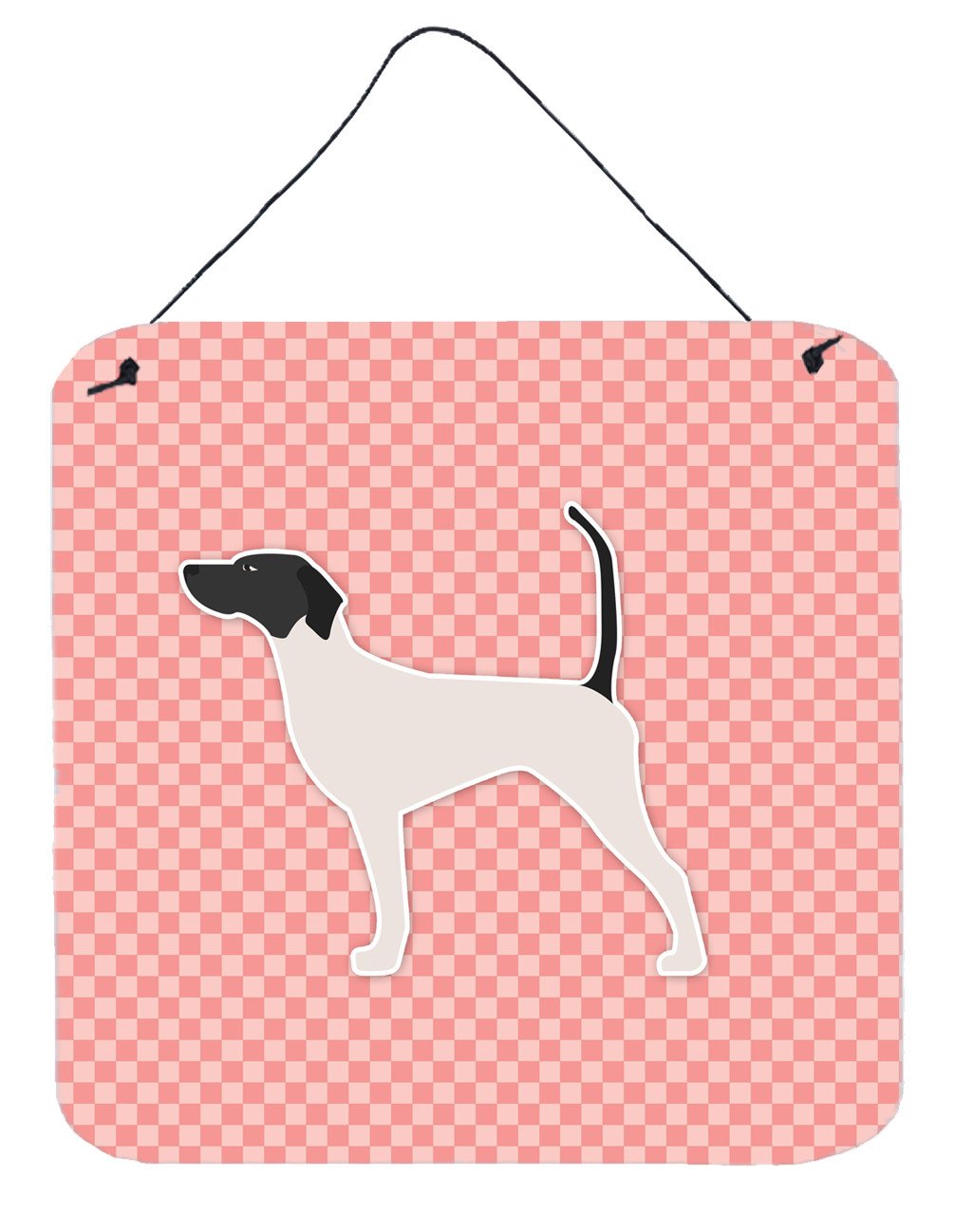 English Pointer Checkerboard Pink Wall or Door Hanging Prints BB3595DS66 by Caroline's Treasures