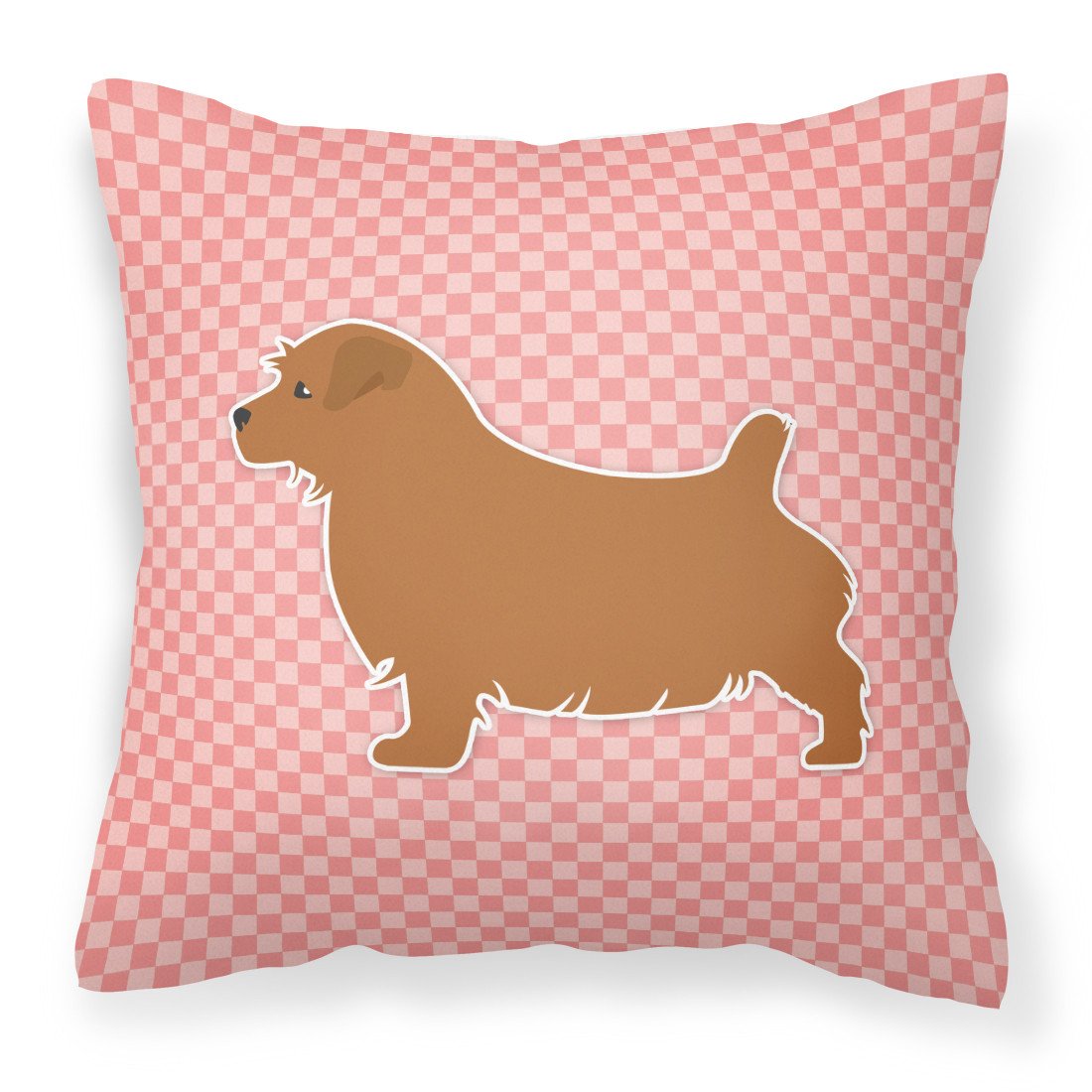 Norfolk Terrier Checkerboard Pink Fabric Decorative Pillow BB3609PW1818 by Caroline's Treasures