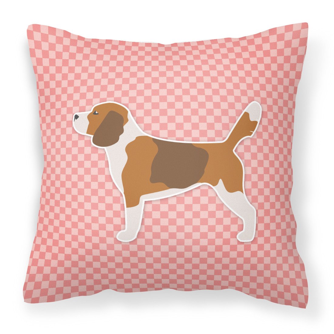 Beagle Checkerboard Pink Fabric Decorative Pillow BB3610PW1818 by Caroline's Treasures