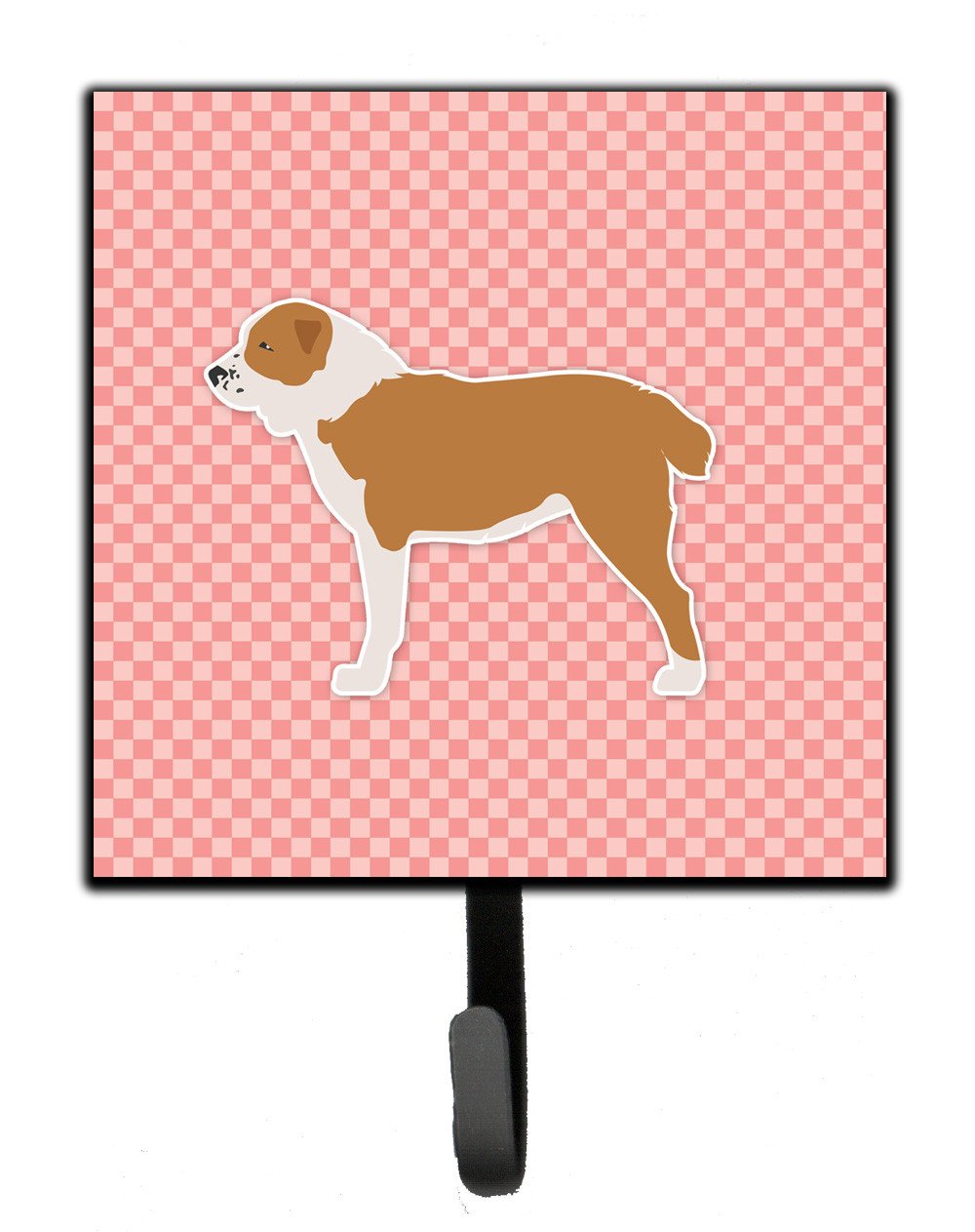 Central Asian Shepherd Dog Checkerboard Pink Leash or Key Holder BB3628SH4 by Caroline's Treasures