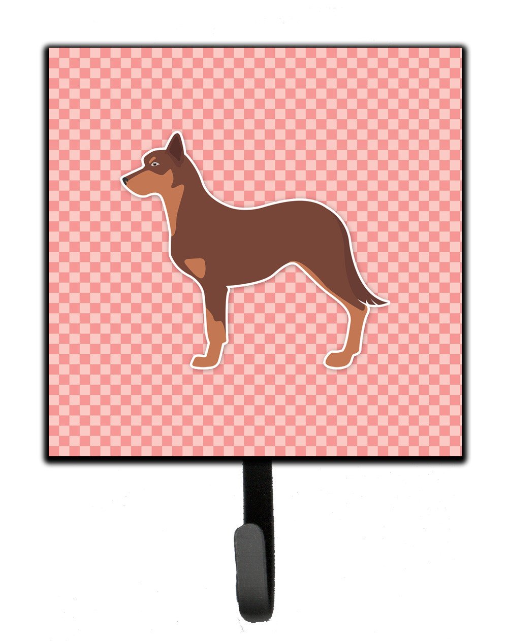 Australian Kelpie Dog Checkerboard Pink Leash or Key Holder BB3629SH4 by Caroline's Treasures