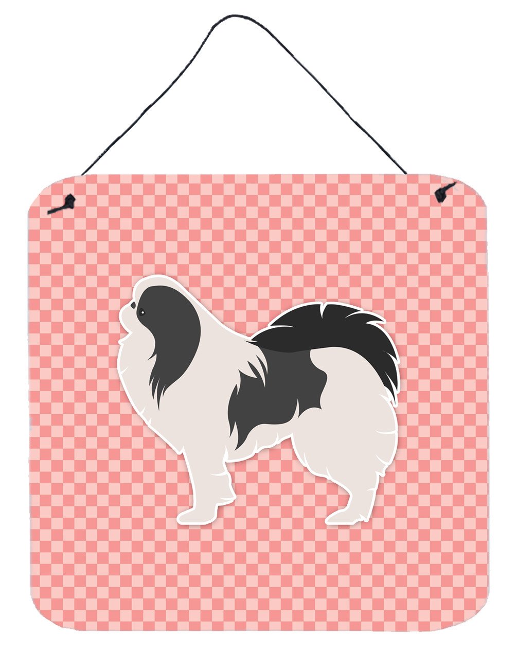 Japanese Chin Checkerboard Pink Wall or Door Hanging Prints BB3637DS66 by Caroline's Treasures