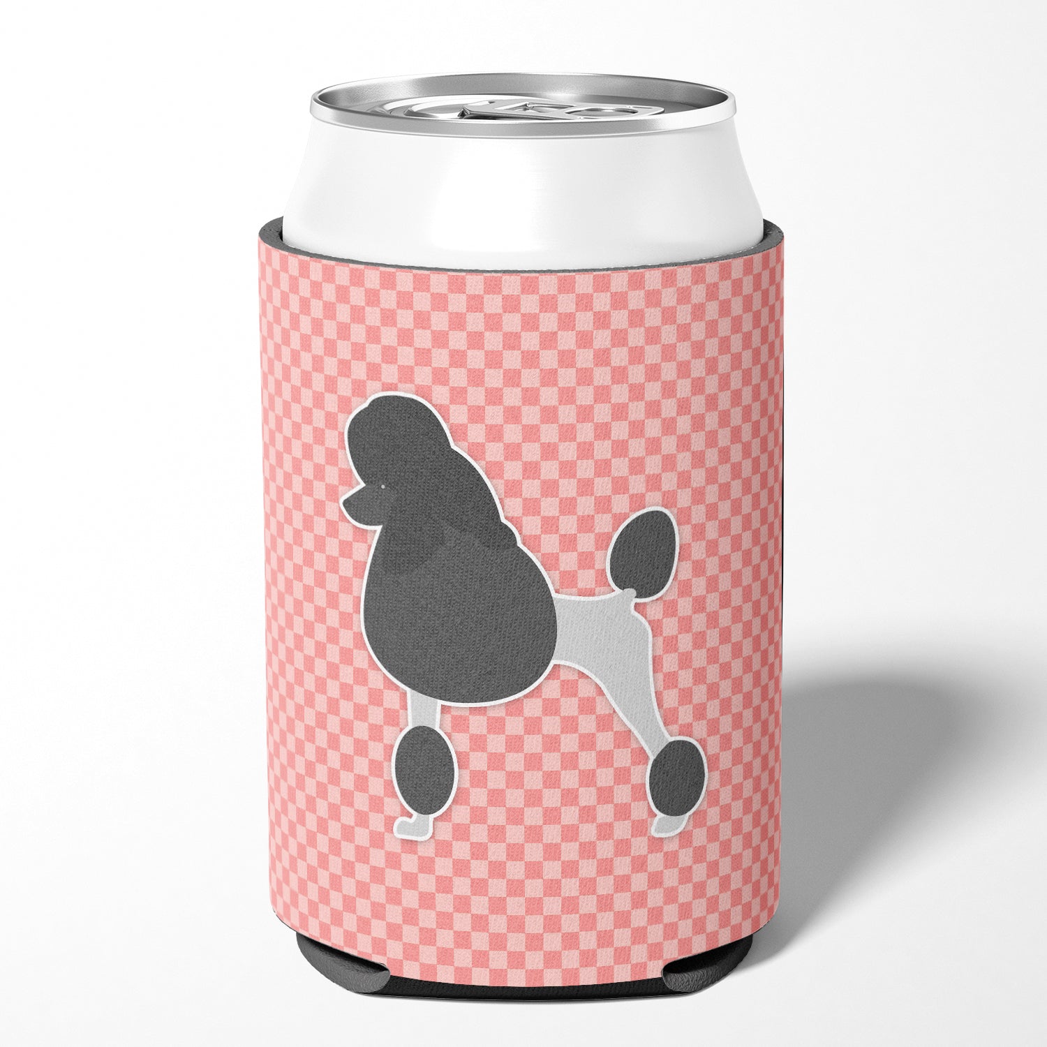 Poodle Checkerboard Pink Can or Bottle Hugger BB3639CC  the-store.com.