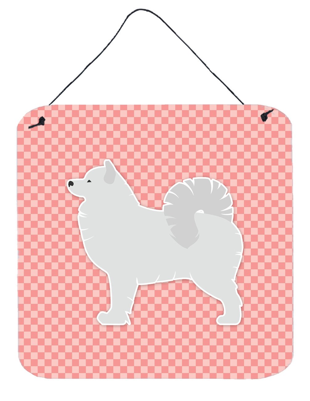 Samoyed Checkerboard Pink Wall or Door Hanging Prints BB3659DS66 by Caroline's Treasures