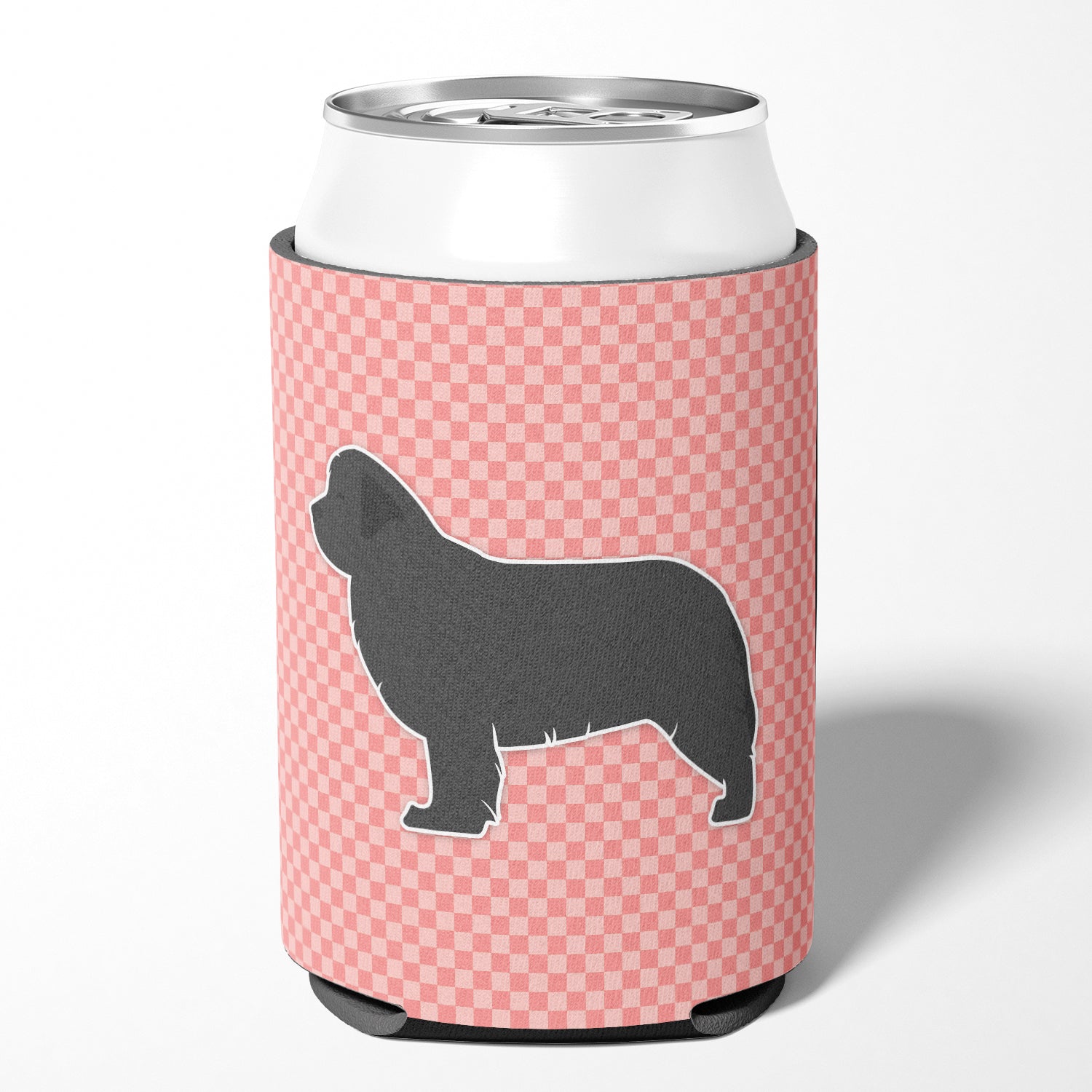Newfoundland Checkerboard Pink Can or Bottle Hugger BB3664CC