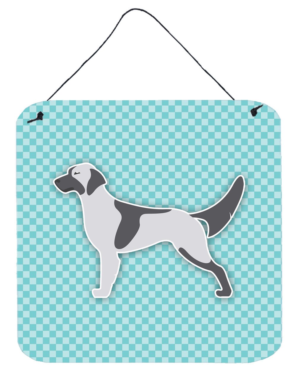 English Setter  Checkerboard Blue Wall or Door Hanging Prints BB3681DS66 by Caroline's Treasures