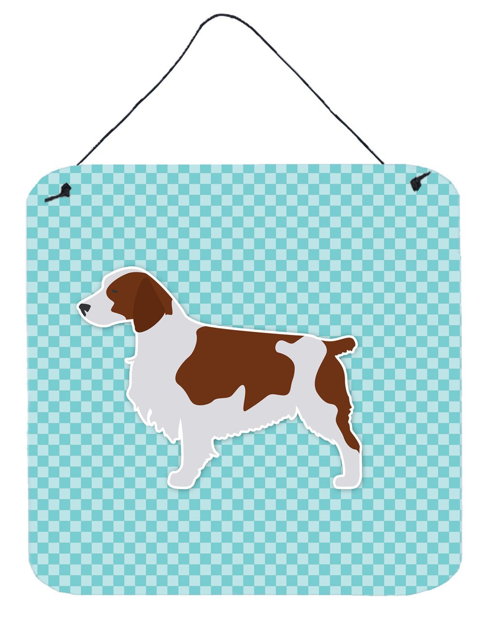 Welsh Springer Spaniel  Checkerboard Blue Wall or Door Hanging Prints BB3700DS66 by Caroline's Treasures