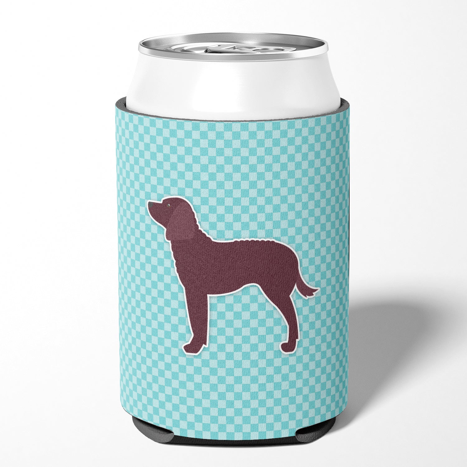 American Water Spaniel  Checkerboard Blue Can or Bottle Hugger BB3701CC