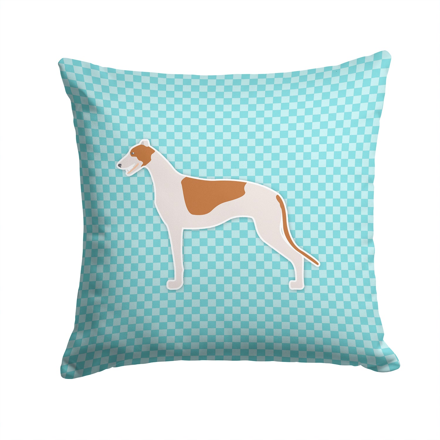 Greyhound  Checkerboard Blue Fabric Decorative Pillow BB3705PW1414 - the-store.com