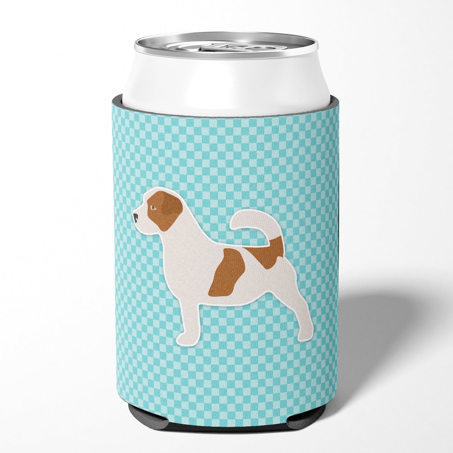 Jack Russell Terrier  Checkerboard Blue Can or Bottle Hugger BB3707CC  the-store.com.