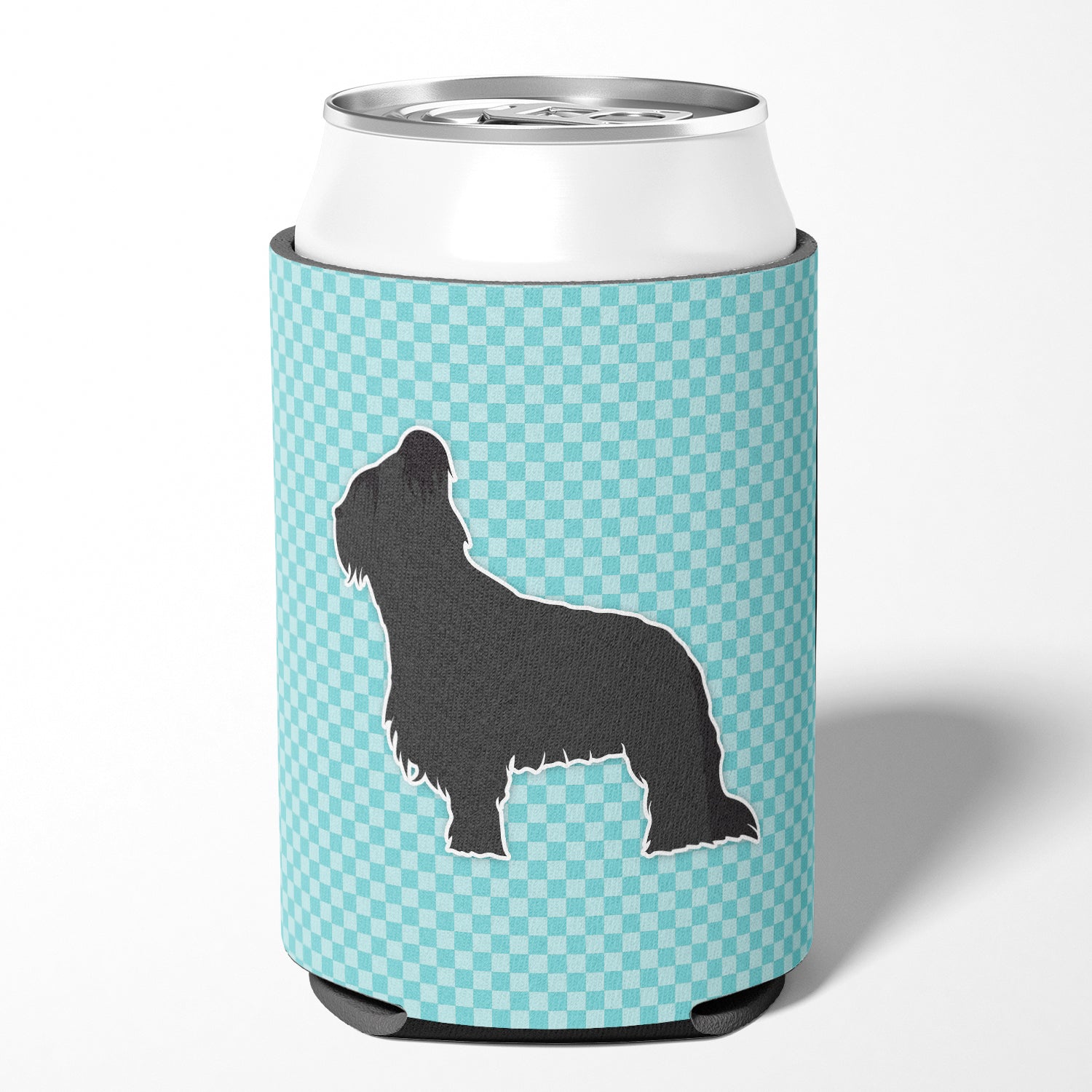 Briard Checkerboard Blue Can or Bottle Hugger BB3726CC  the-store.com.