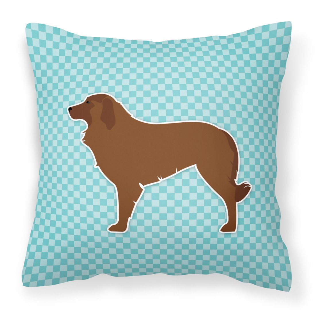 Portuguese Sheepdog Dog Checkerboard Blue Fabric Decorative Pillow BB3731PW1818 by Caroline&#39;s Treasures