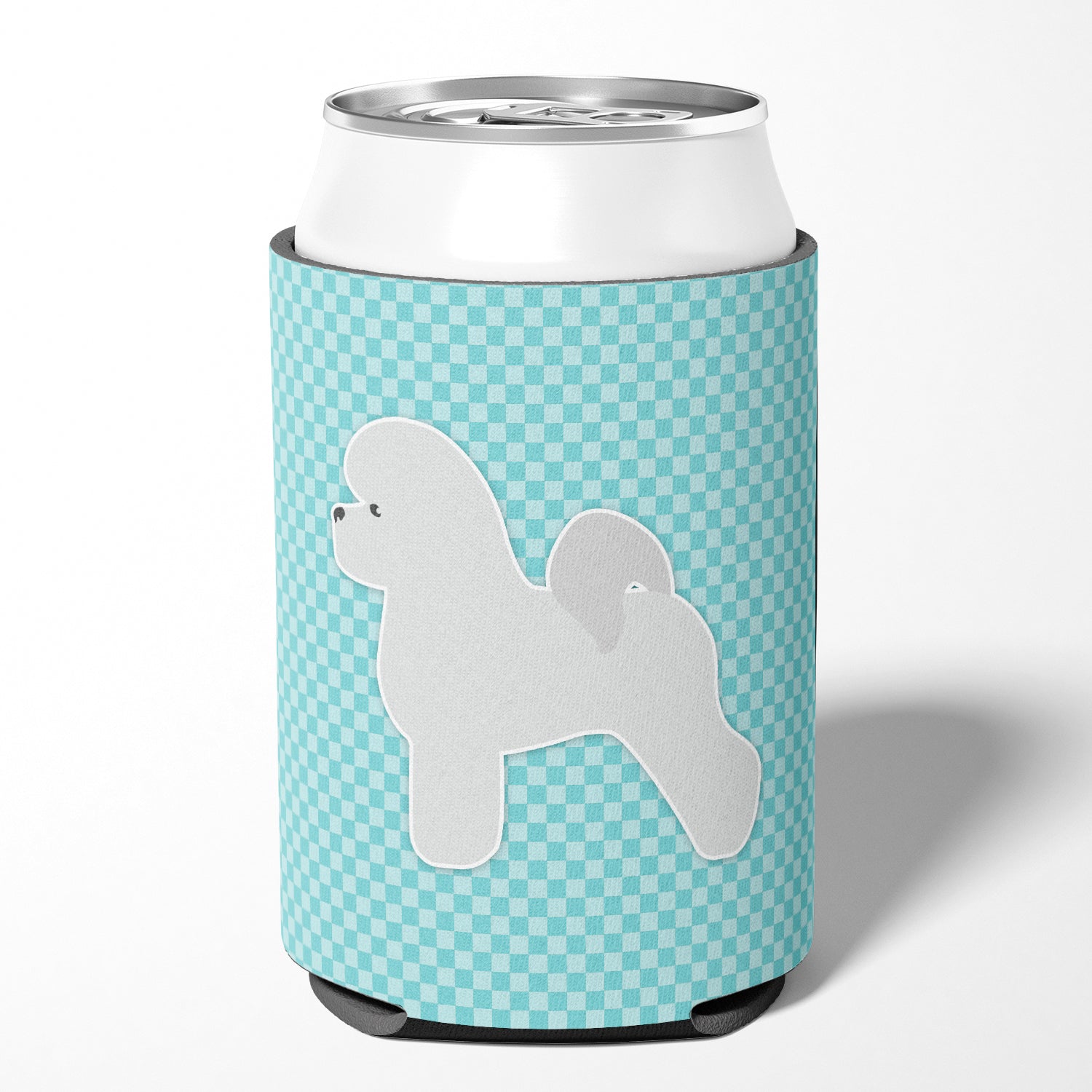 Bichon Frise Checkerboard Blue Can or Bottle Hugger BB3745CC  the-store.com.