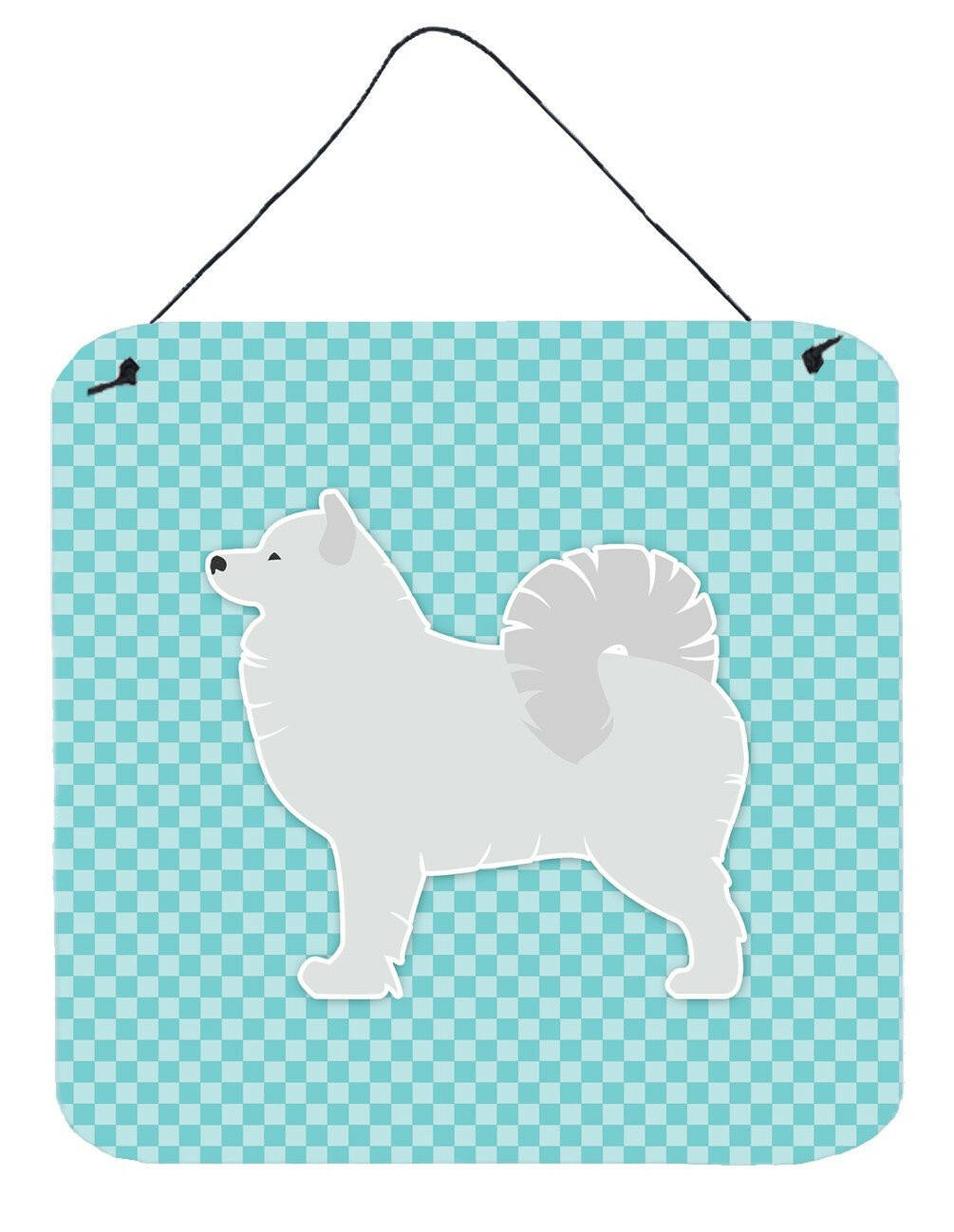 Samoyed Checkerboard Blue Wall or Door Hanging Prints BB3759DS66 by Caroline's Treasures
