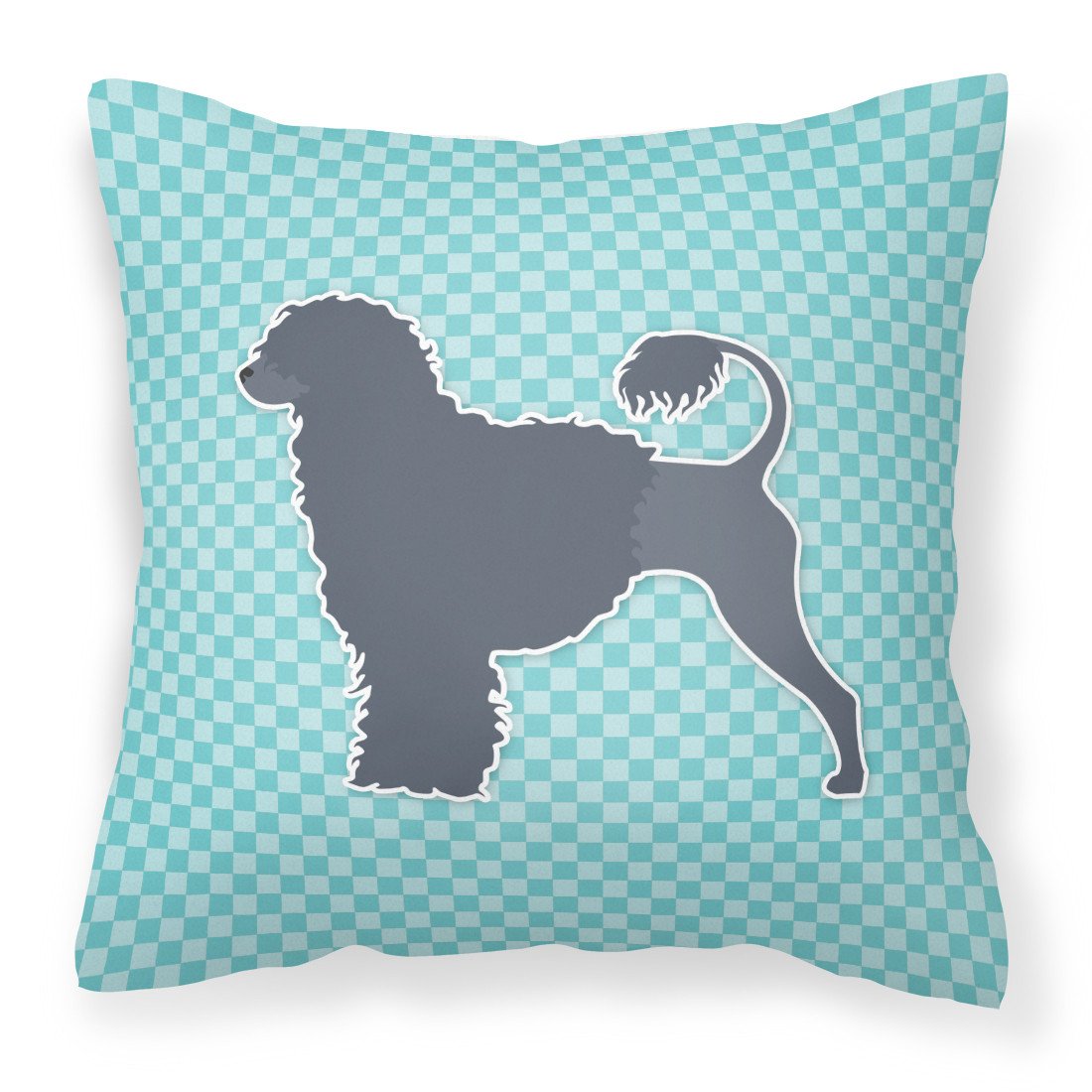 Portuguese Water Dog Checkerboard Blue Fabric Decorative Pillow BB3768PW1818 by Caroline's Treasures