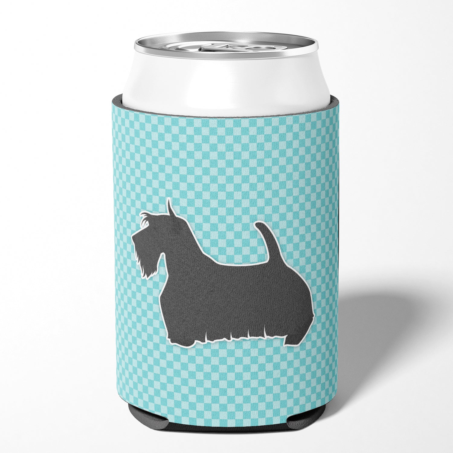 Scottish Terrier Checkerboard Blue Can or Bottle Hugger BB3769CC