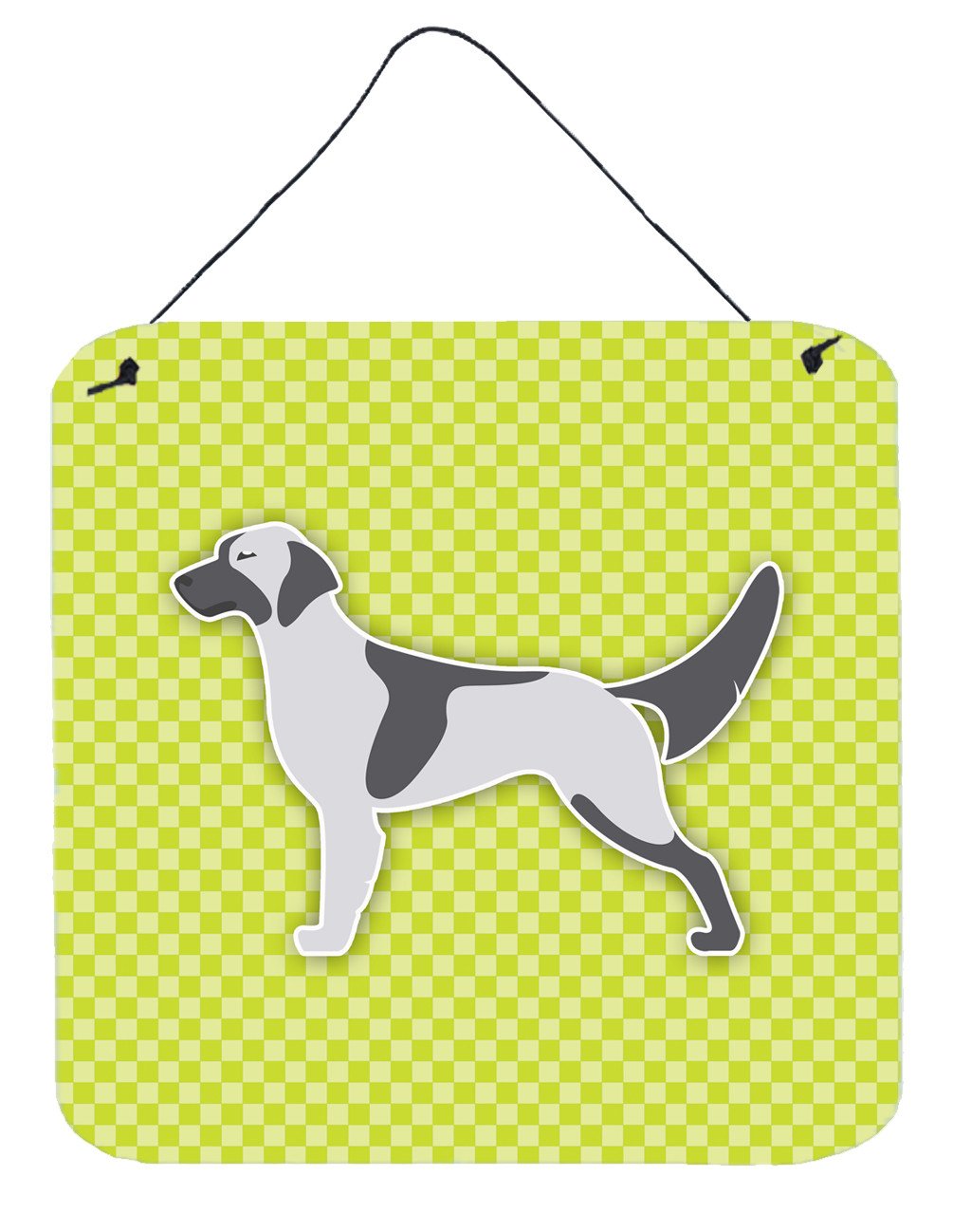 English Setter Checkerboard Green Wall or Door Hanging Prints BB3781DS66 by Caroline's Treasures