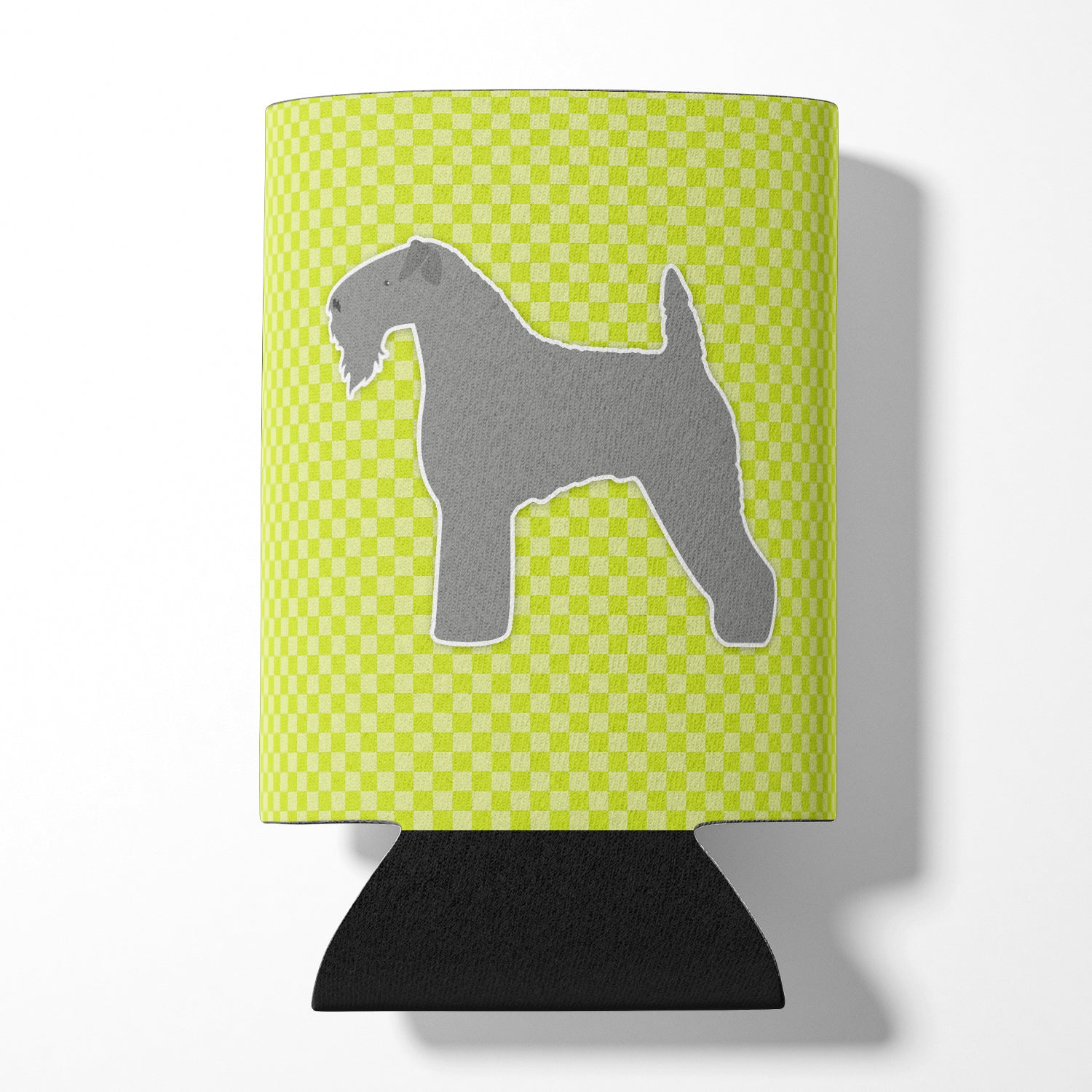 Kerry Blue Terrier Checkerboard Green Can or Bottle Hugger BB3792CC