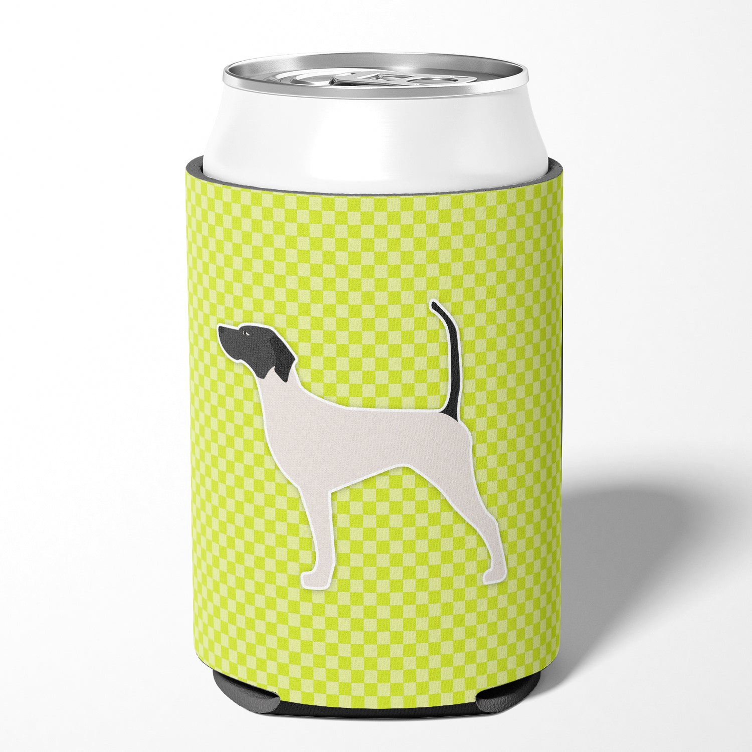 English Pointer Checkerboard Green Can or Bottle Hugger BB3795CC  the-store.com.