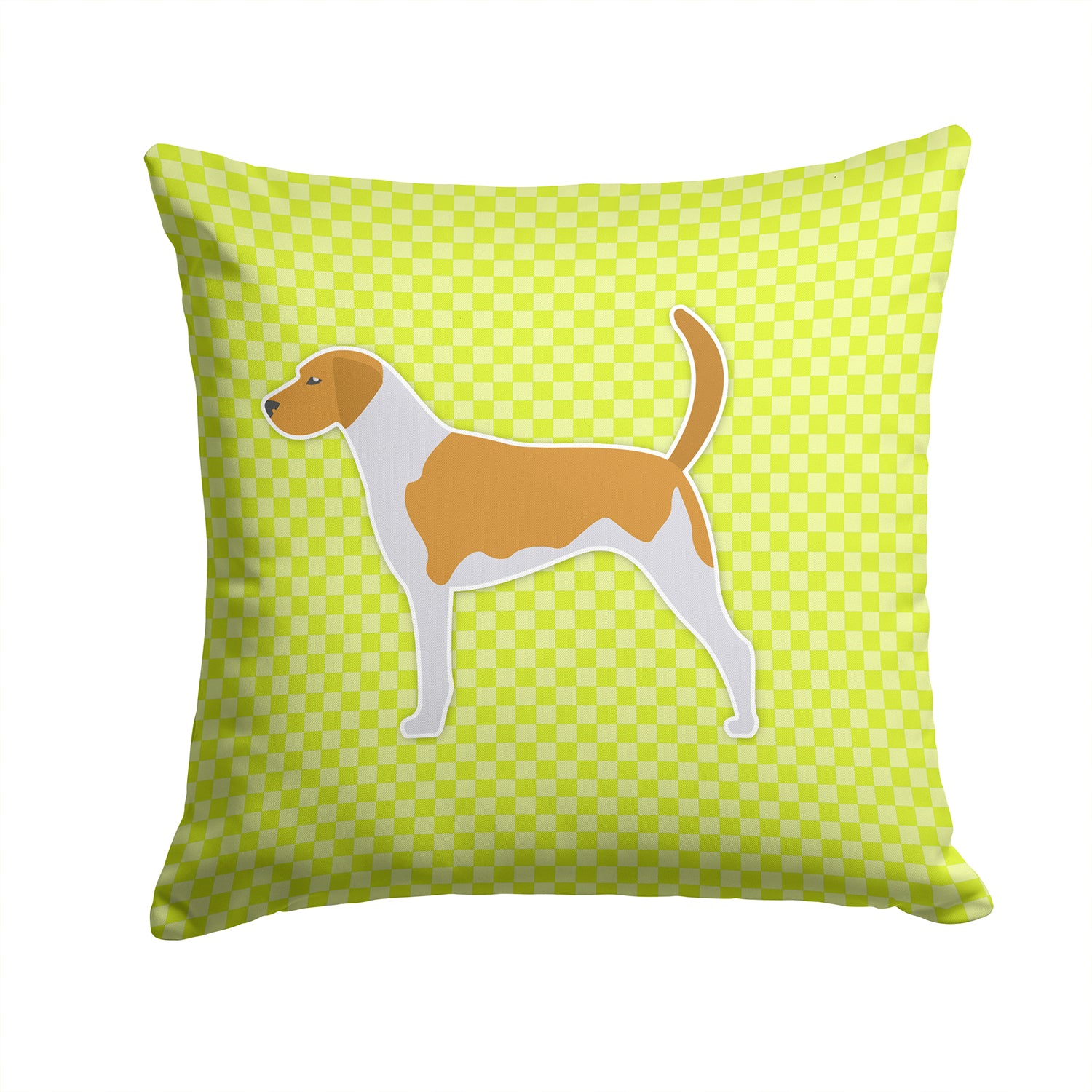American Foxhound Checkerboard Green Fabric Decorative Pillow BB3798PW1414 - the-store.com