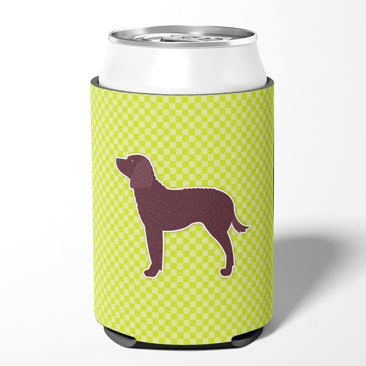American Water Spaniel Checkerboard Green Can or Bottle Hugger BB3801CC  the-store.com.