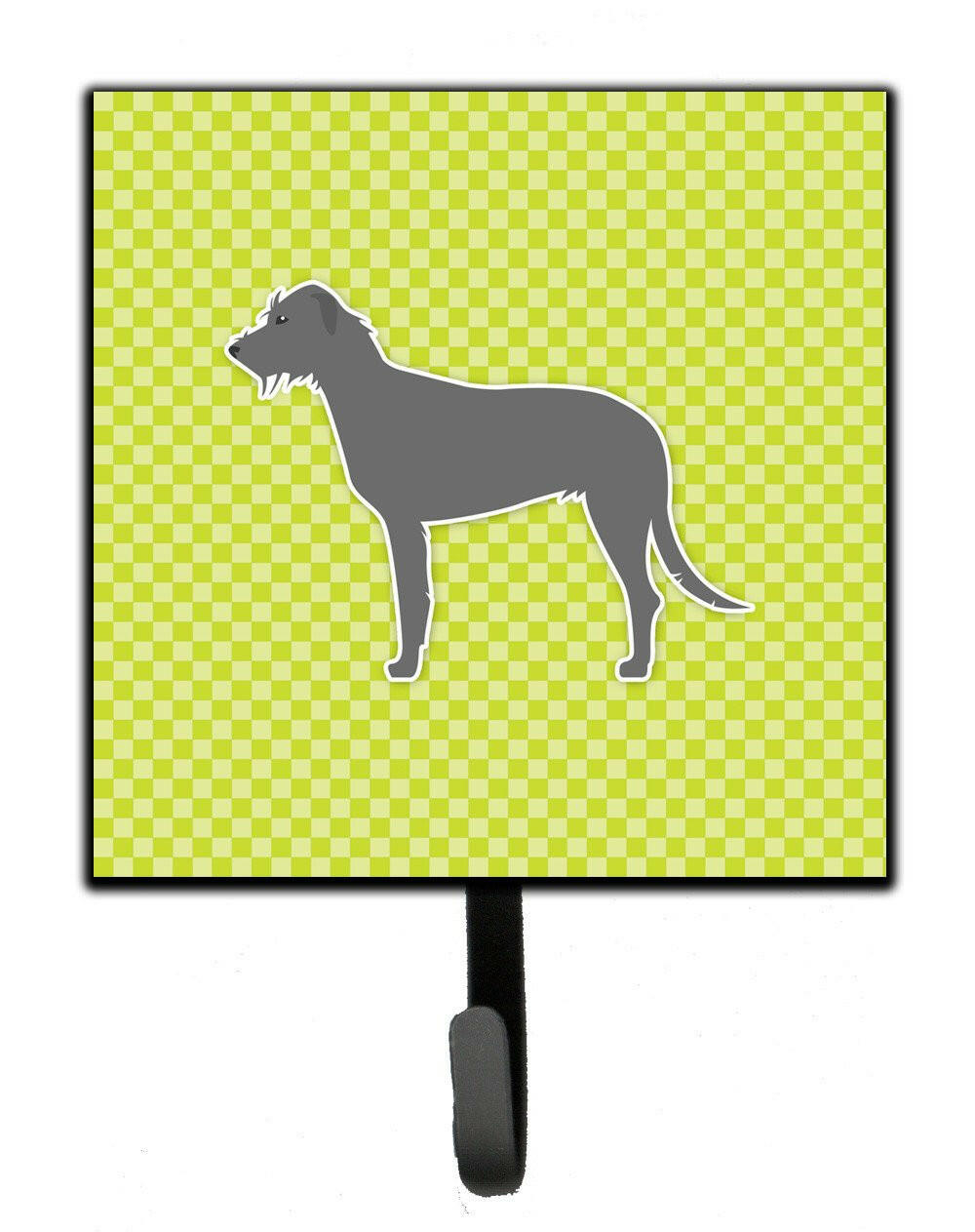 Irish Wolfhound Checkerboard Green Leash or Key Holder BB3803SH4 by Caroline&#39;s Treasures