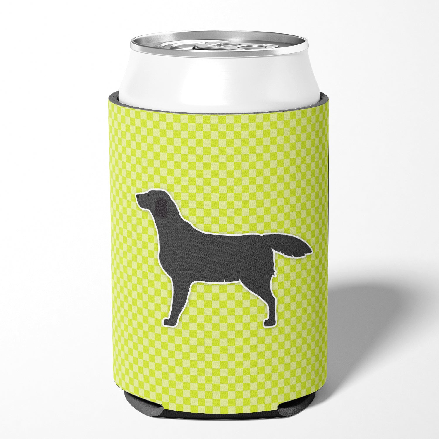 Black Labrador Retriever Checkerboard Green Can or Bottle Hugger BB3808CC