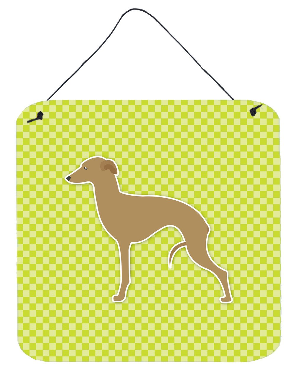 Italian Greyhound Checkerboard Green Wall or Door Hanging Prints BB3814DS66 by Caroline's Treasures