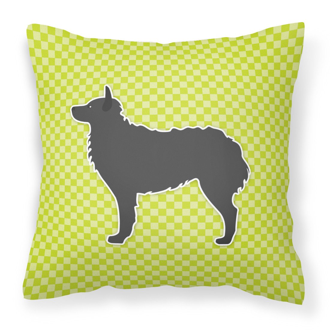 Croatian Sheepdog Checkerboard Green Fabric Decorative Pillow BB3821PW1818 by Caroline's Treasures