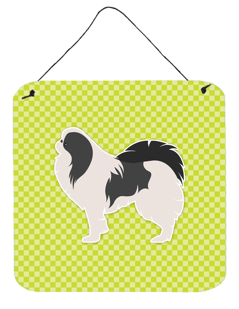 Japanese Chin Checkerboard Green Wall or Door Hanging Prints BB3837DS66 by Caroline's Treasures