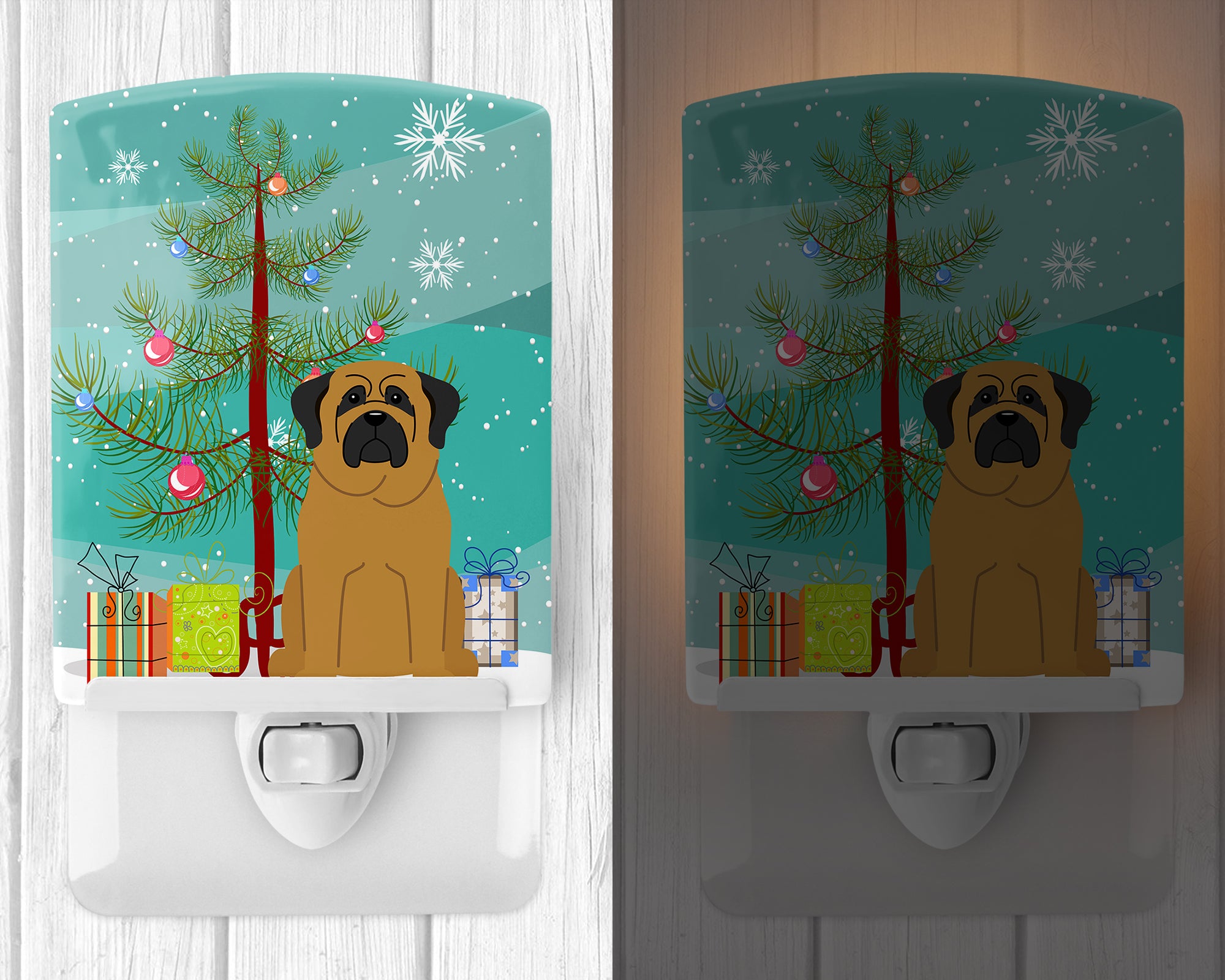 Merry Christmas Tree Mastiff Ceramic Night Light BB4143CNL - the-store.com